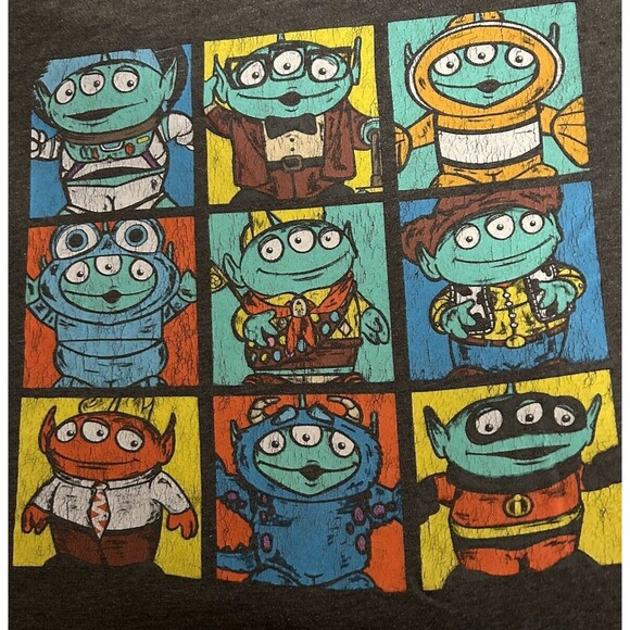 Pixar Toy Story Aliens Remix Shirt Men's Medium Gray Short Sleeve T Shirt - Picture 4 of 6